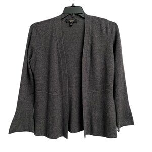 Cashmere Cardigan Dark Heather Gray Sweater Flared Bell Sleeves Women’s Small